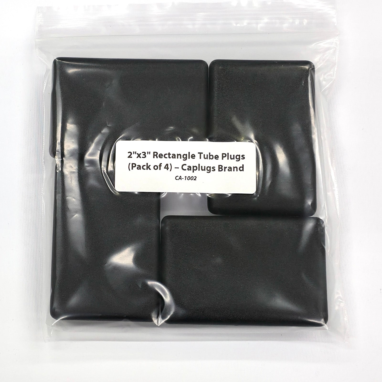 2"x3" Rectangle Tube Plugs (Pack of 4) - Caplugs Brand