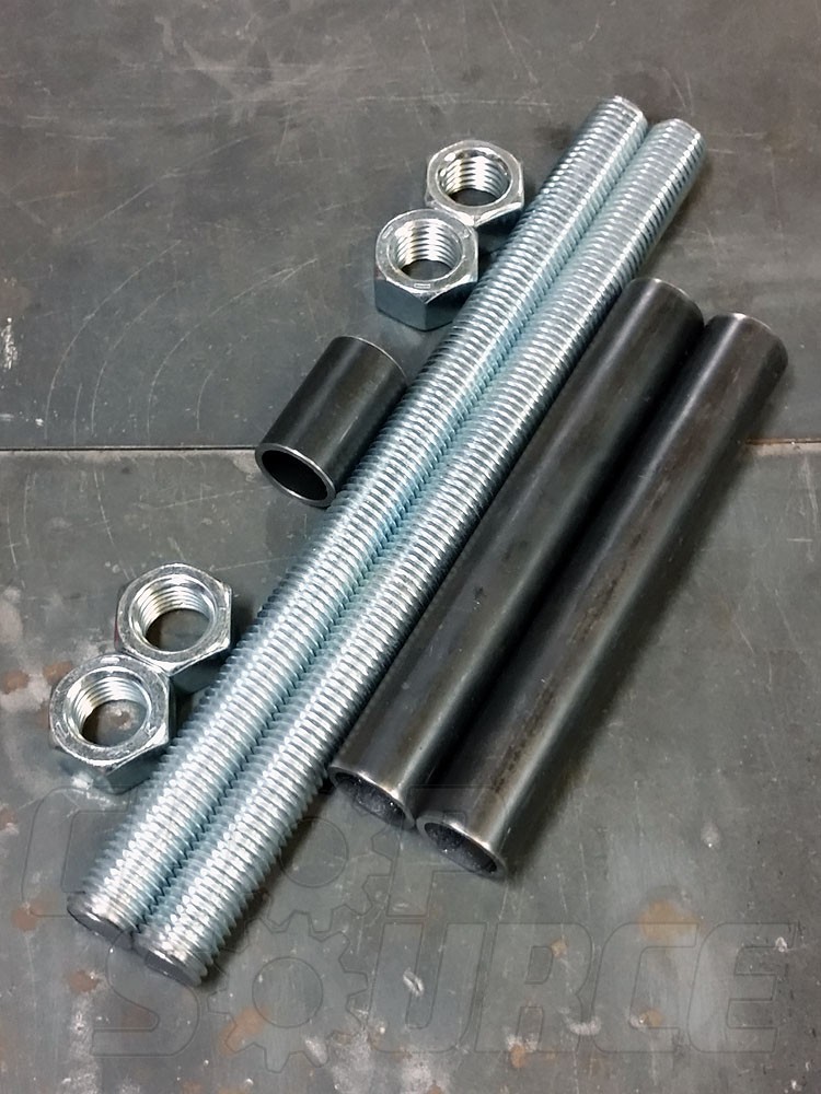 1" Threaded Rods and Spacer Material for Axle Plate Fixture