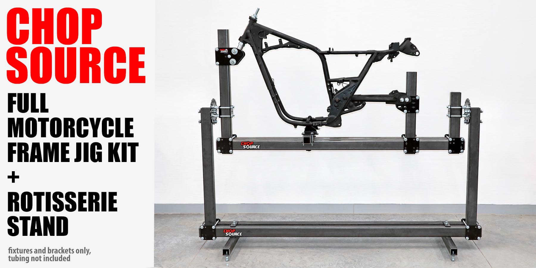 Chop Source Motorcycle Frame Jig with Rotisserie Stand